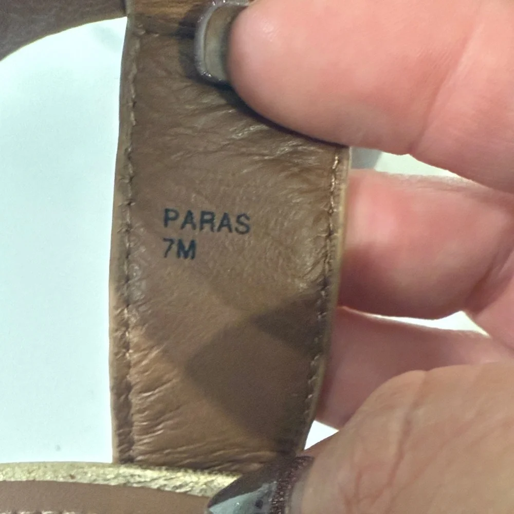 Donald J. Pliner Metallic and Tan Sandals